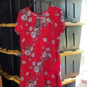 Floral Red Dress